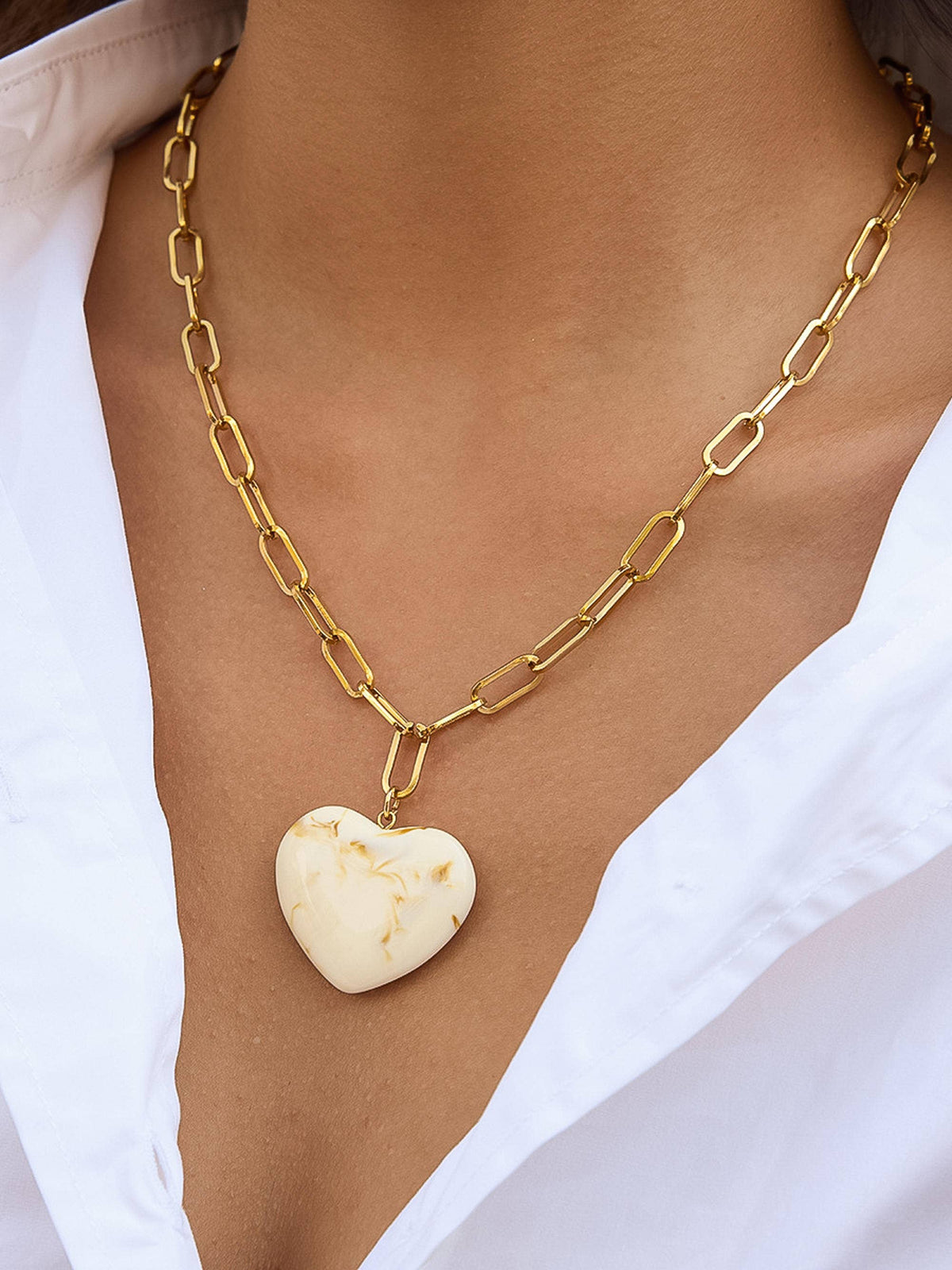 Rouelle Gold Heart Chain Necklace