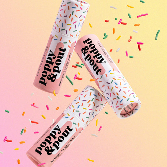 Poppy&Pout Lip Balm - Birthday Confetti Cake