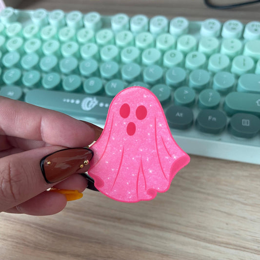 Pink Glitter Ghost Vinyl Sticker