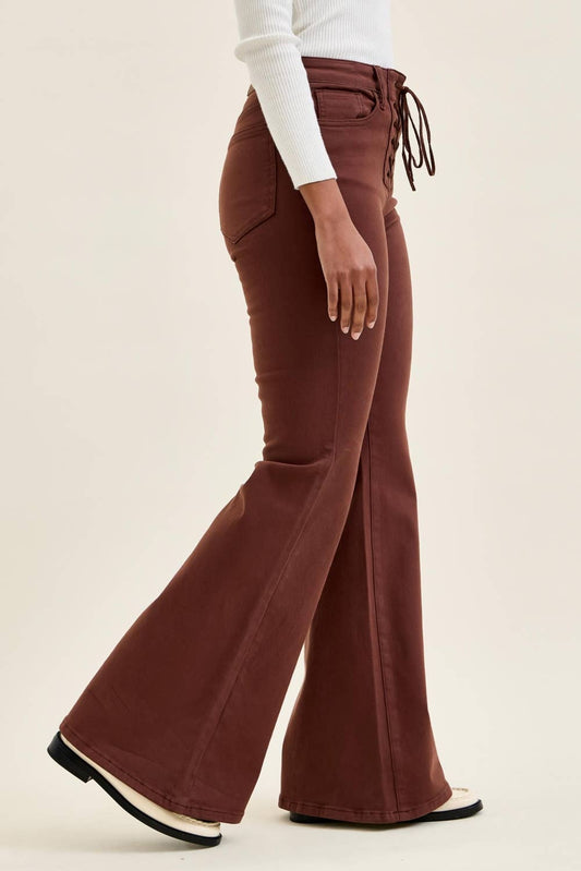 Judy Blue Jaqueline Flare Lace Up Jeans