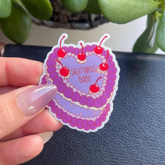 Sagittarius Baby Cake Zodiac Vinyl Sticker