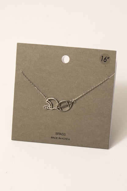 Football And Helmet Pendant Necklace
