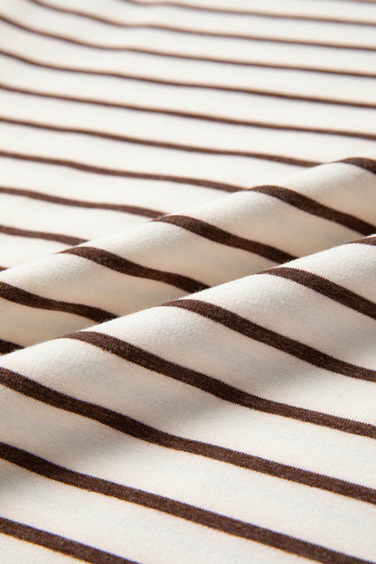 Brown Stripe Ribbed Loose Tank Top