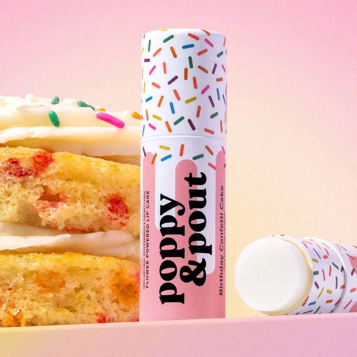 Poppy&Pout Lip Balm - Birthday Confetti Cake