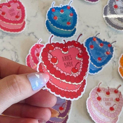 Aries Baby Cake Zodiac Vinyl Sticker