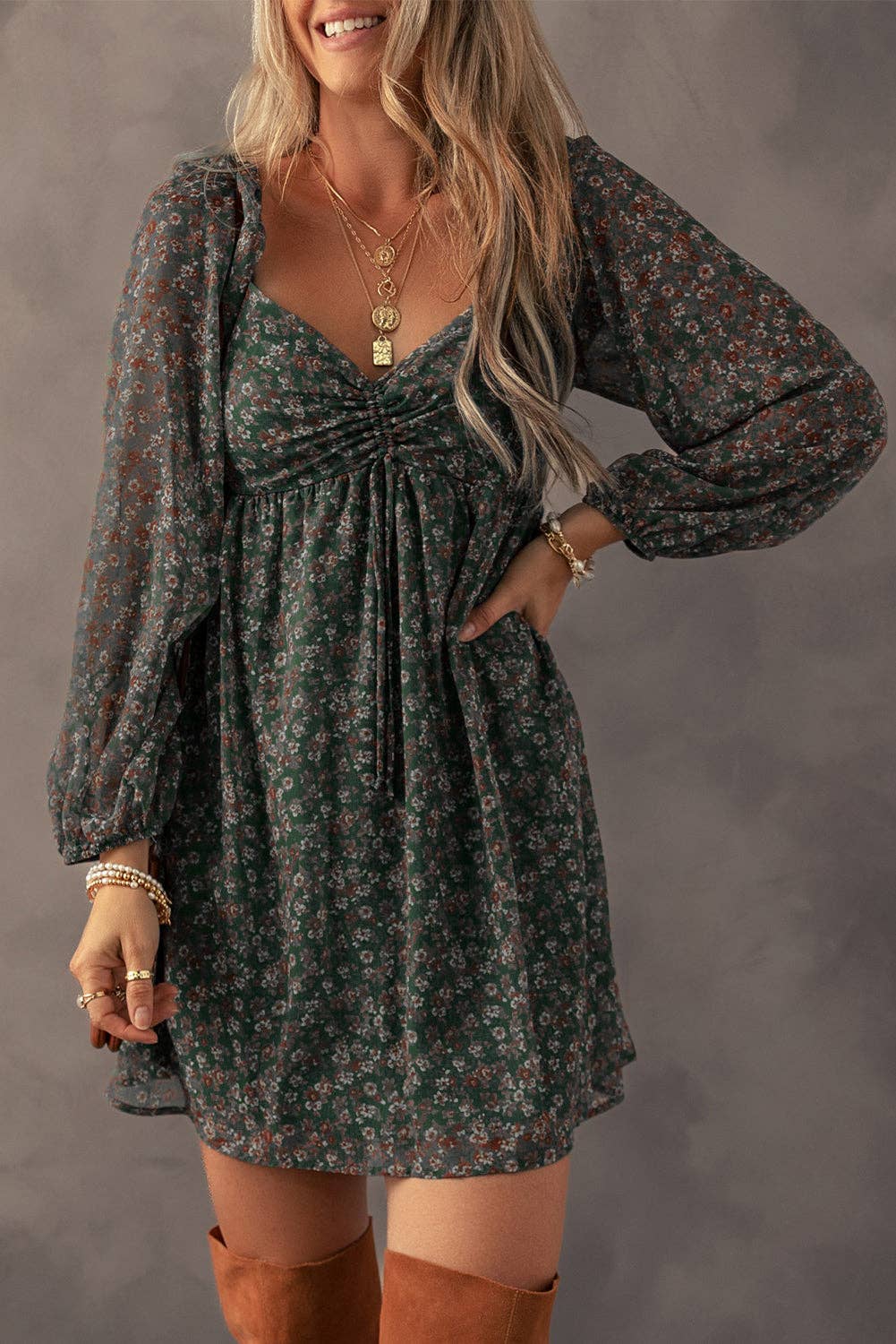 Floral Babydoll Mini Dress
