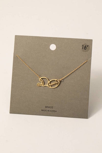 Football And Helmet Pendant Necklace