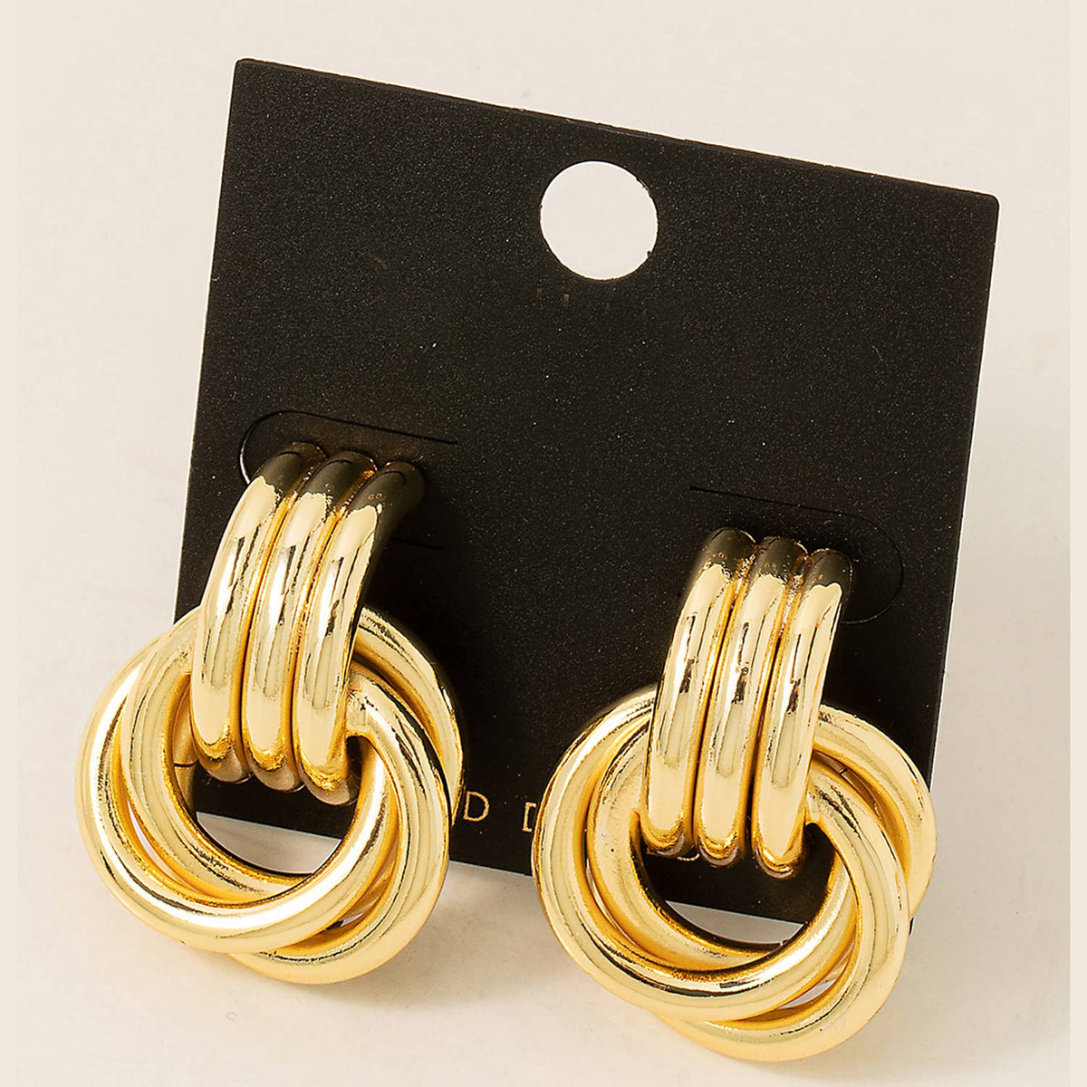 Gold Interlinked Hoop Drop Earrings