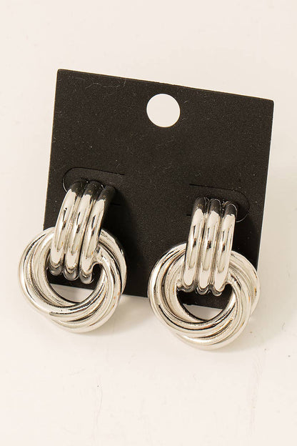 Gold Interlinked Hoop Drop Earrings