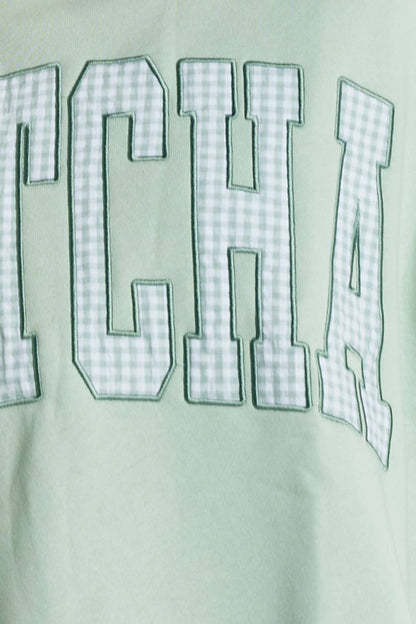 MATCHA Embroidered Mock Neck Sweatshirt