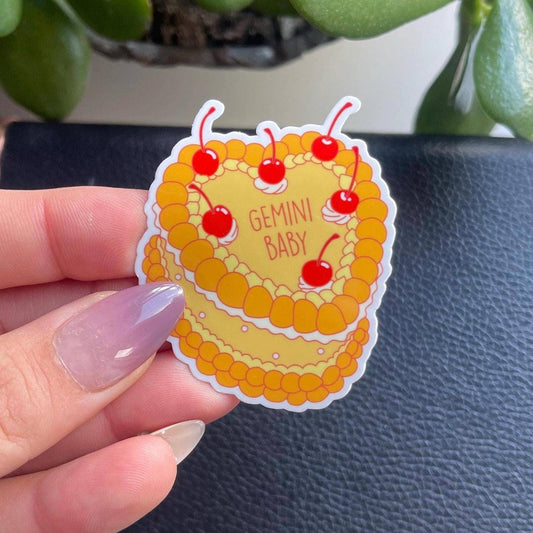 Gemini Baby Cake Zodiac Vinyl Sticker