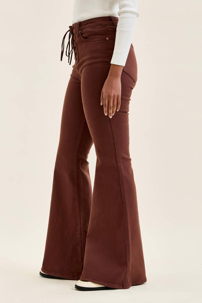 Judy Blue Jaqueline Flare Lace Up Jeans