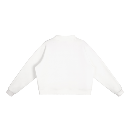 You Matter Fleece Mock-Neck Crew Sweatshirt White