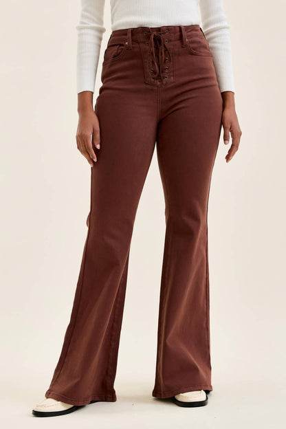 Judy Blue Jaqueline Flare Lace Up Jeans