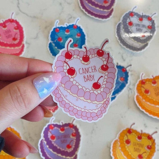 Cancer Baby Cake Zodiac Vinyl Sticker | Astrology