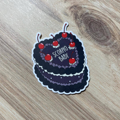 Scorpio Baby Cake Zodiac Vinyl Sticker | Astrology