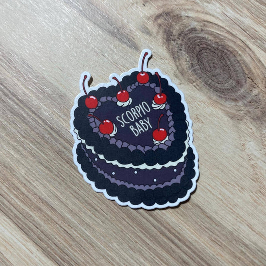 Scorpio Baby Cake Zodiac Vinyl Sticker | Astrology