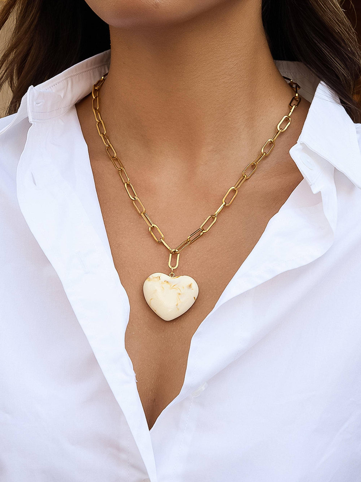 Rouelle Gold Heart Chain Necklace